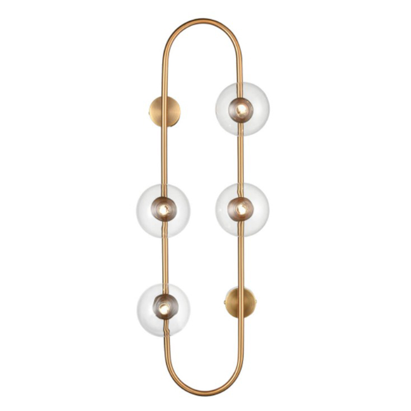 Бра HOOP WALL Lamp Gold Transparent 4 Золотой Прозрачное Стекло в Волгограде | Loft Concept 