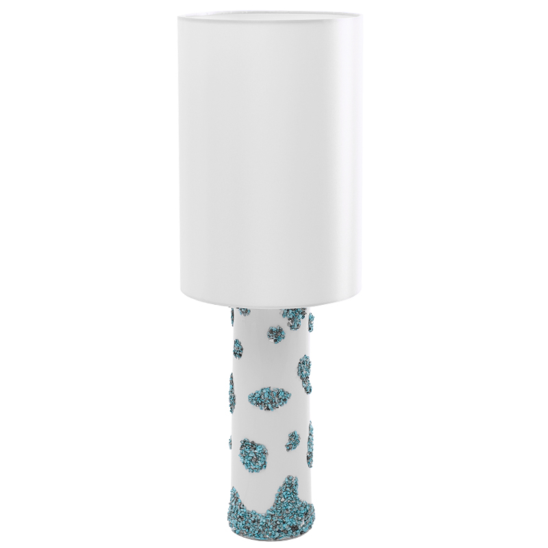 Настольная лампа Jessamond Table Lamp с абажуром Белый Бирюзовый в Волгограде | Loft Concept 
