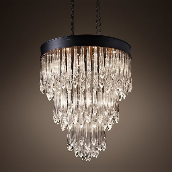 Люстра RH TEAR DROP GLASS 90 Черный Люстра RH TEAR DROP GLASS 90 Черный в Волгограде | Loft Concept
