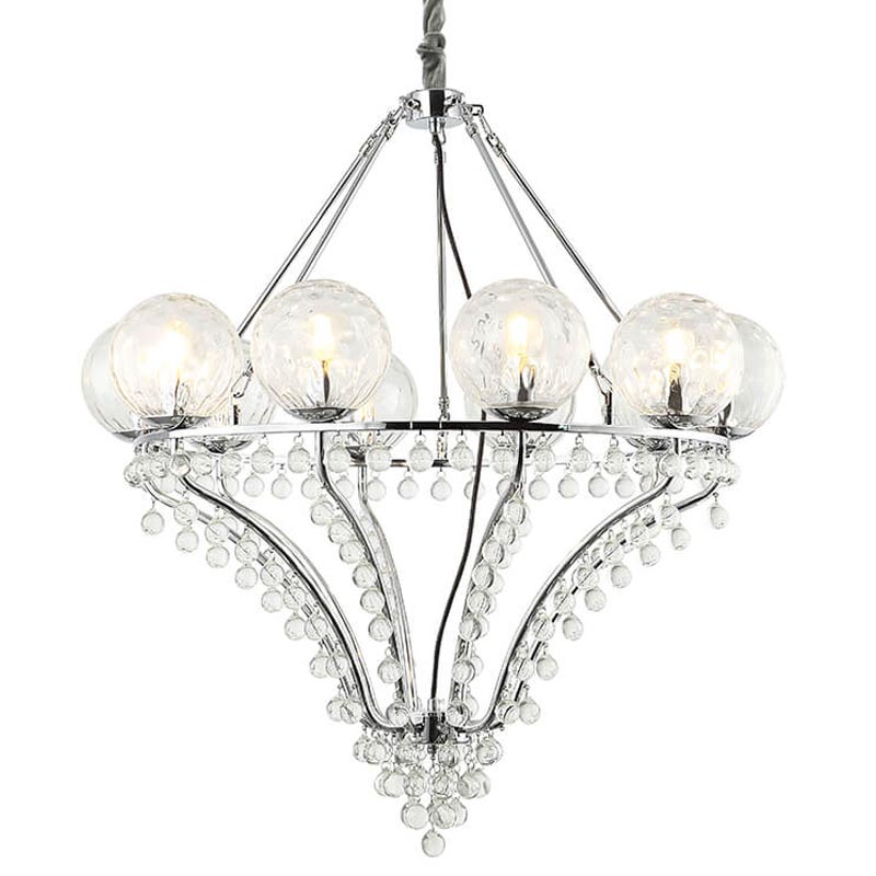 Люстра Melaine Chandelier chrome Хром Прозрачный (Transparent) Люстра Melaine Chandelier chrome Хром Прозрачный (Transparent) в Волгограде | Loft Concept