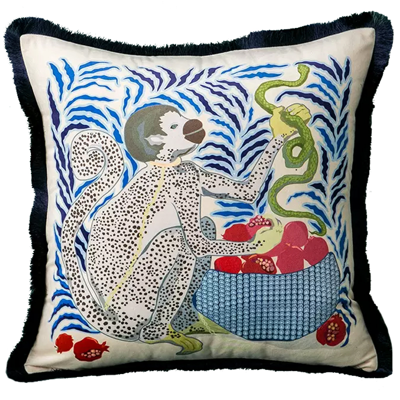 Декоративная подушка Monkey and Snake Cushion Бежевый Мульти Декоративная подушка Monkey and Snake Cushion Бежевый Мульти в Волгограде | Loft Concept