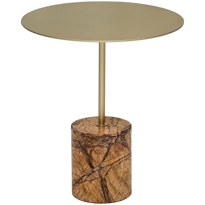 Приставной стол Thabi Light Brown Side table Коричневый Золотой Приставной стол Thabi Light Brown Side table Коричневый Золотой в Волгограде | Loft Concept