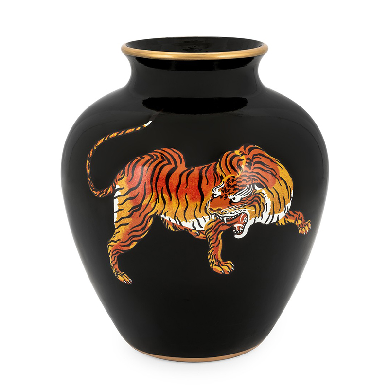 Ваза VASE TIGRE Черный Оранжевый Ваза VASE TIGRE Черный Оранжевый в Волгограде | Loft Concept