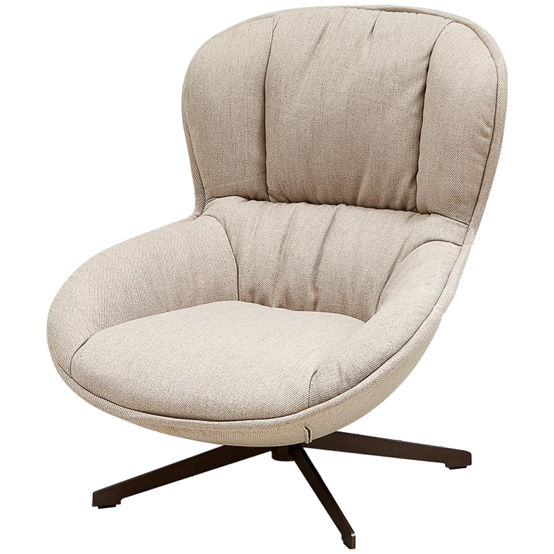 Кресло вращающееся бежевое Kemp Armchair Бежевый Коричневый Кресло вращающееся бежевое Kemp Armchair Бежевый Коричневый в Волгограде | Loft Concept