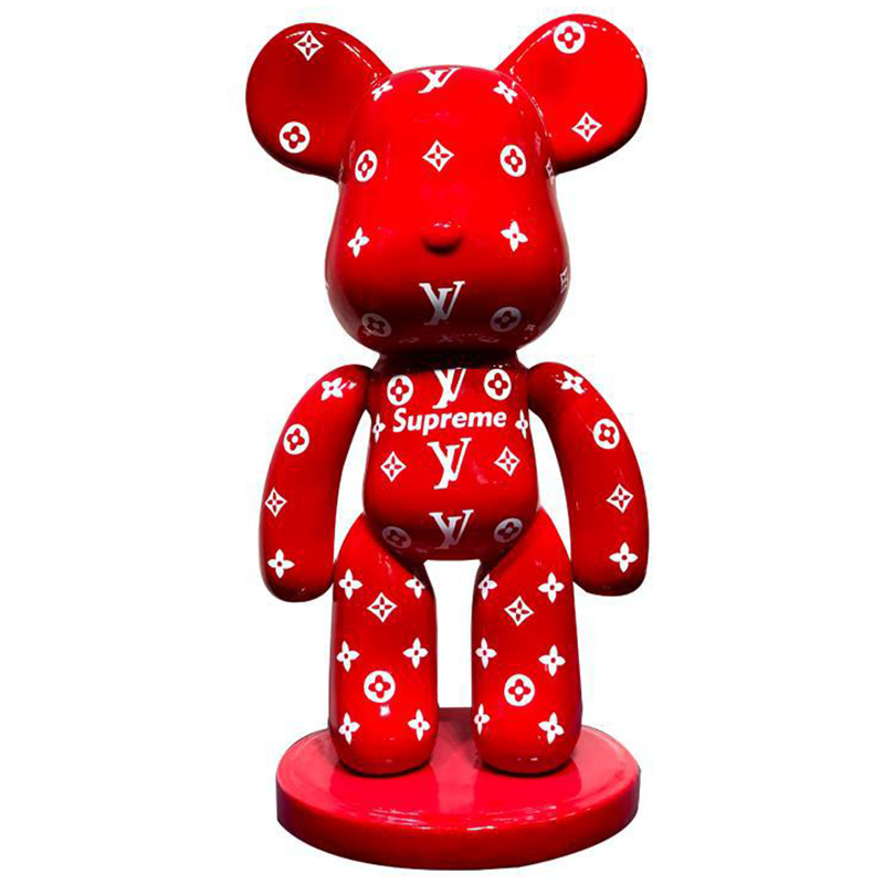 Статуэтка Bear Supreme on stand Красный Белый Статуэтка Bear Supreme on stand Красный Белый в Волгограде | Loft Concept