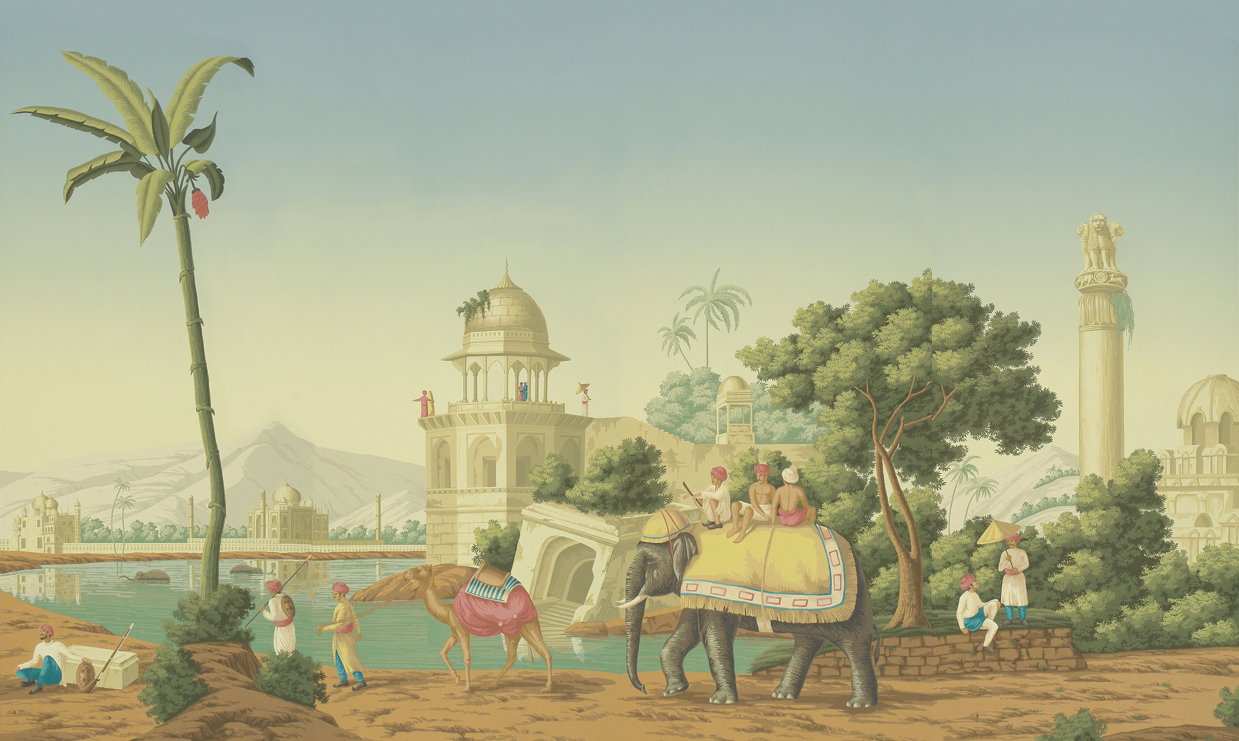 Обои ручная роспись Early Views of India Verdoyant on scenic paper Обои ручная роспись Early Views of India Verdoyant on scenic paper - постер Loft-Concept в Волгограде