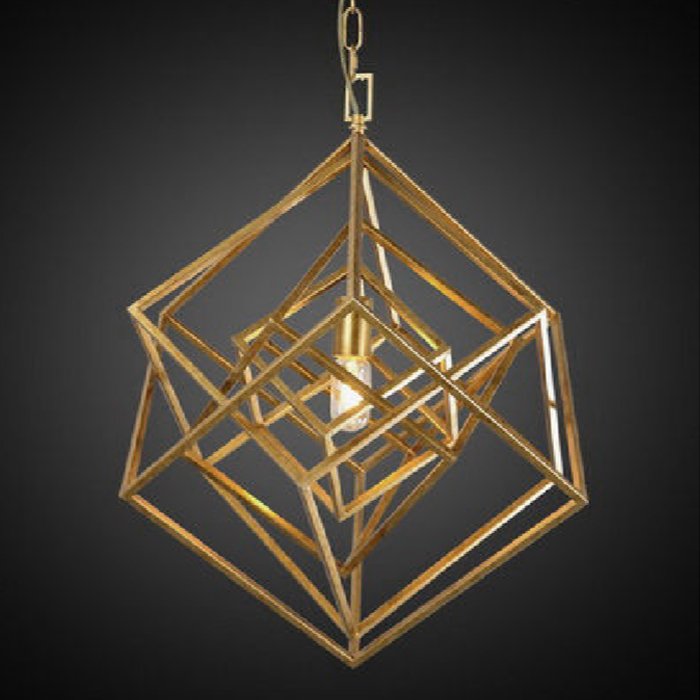 Подвесной светильник CUBIST Chandelier Gold 1 bulbs Золотой Подвесной светильник CUBIST Chandelier Gold 1 bulbs Золотой в Волгограде | Loft Concept