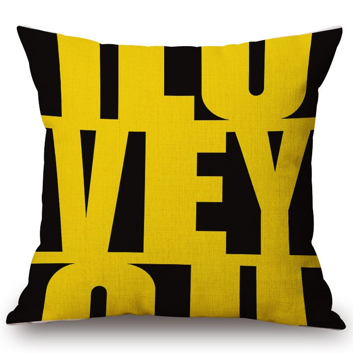 Декоративная подушка Yellow Letters  в Волгограде | Loft Concept 