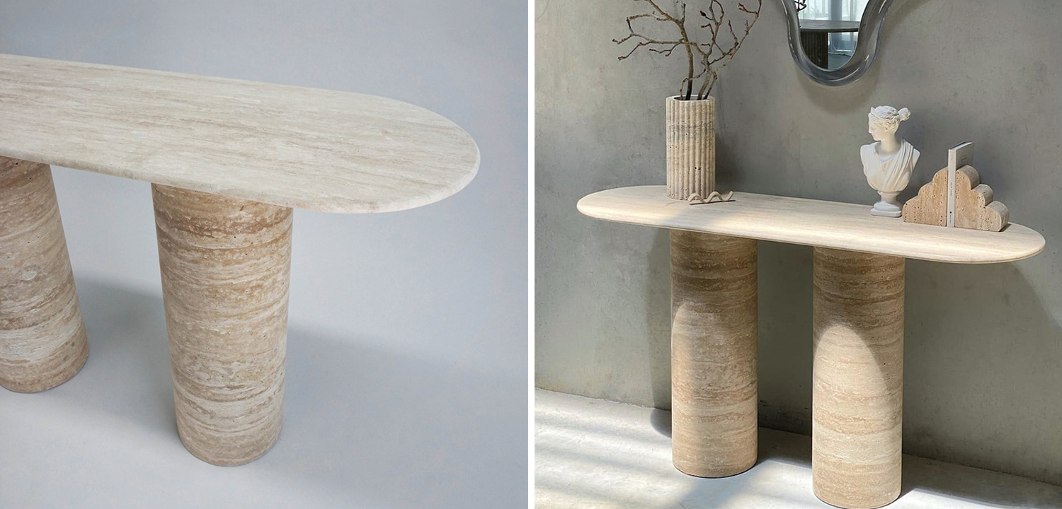 Консоль LA PARADIS Console TABLE Traverten - фото