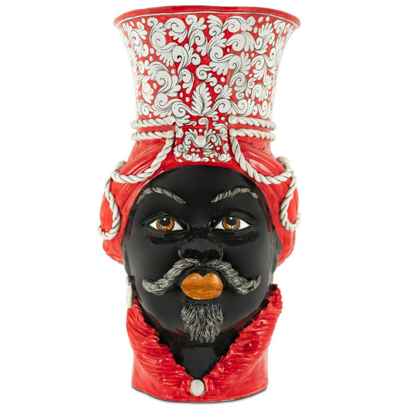 Ваза Vase Moro Man Giant Ornate Красный Черный Ваза Vase Moro Man Giant Ornate Красный Черный в Волгограде | Loft Concept