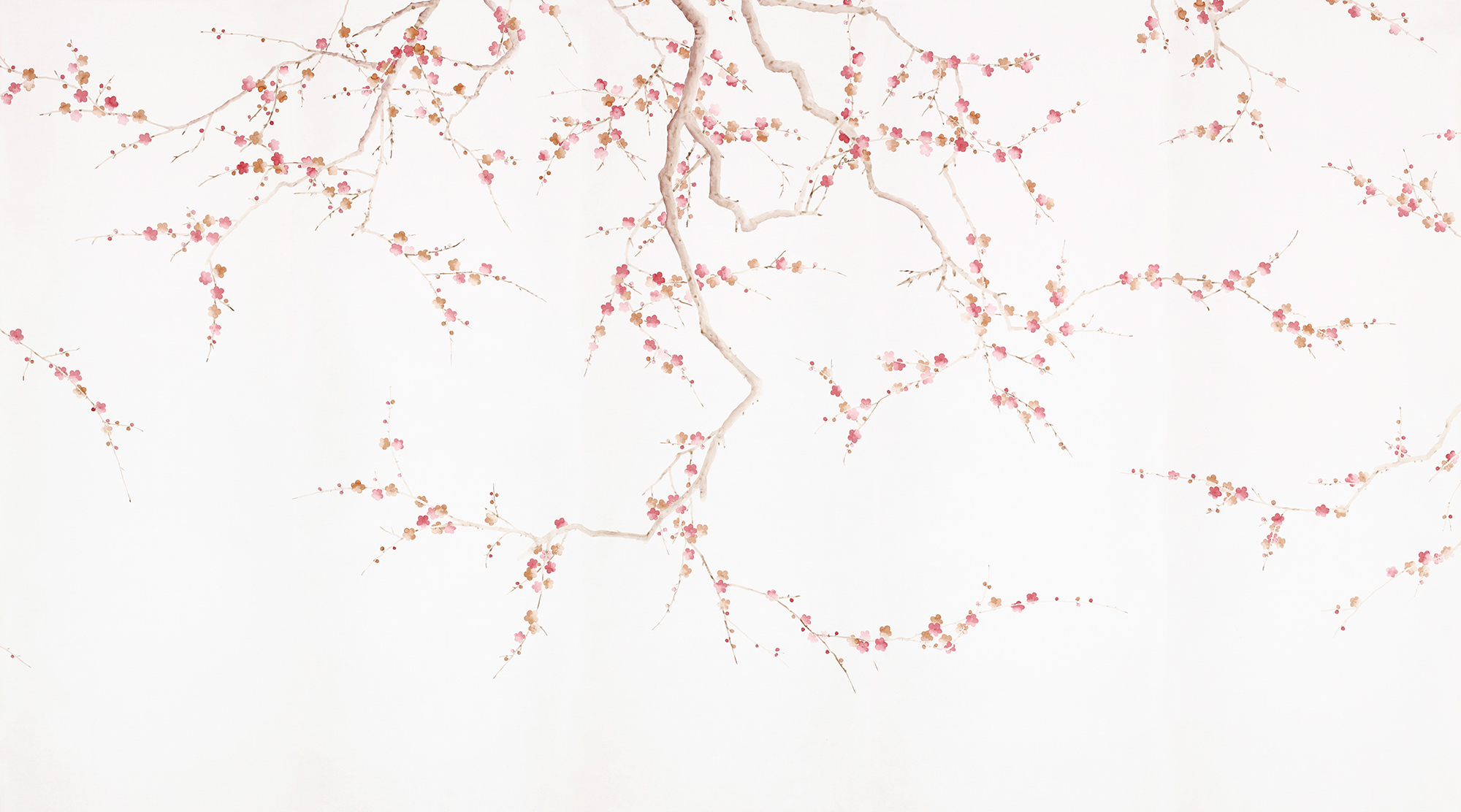 Обои ручная роспись Plum Blossom Bleached on Bleached White dyed silk Обои ручная роспись Plum Blossom Bleached on Bleached White dyed silk - постер Loft-Concept в Волгограде