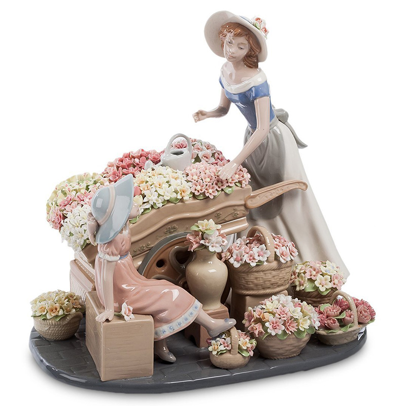 Статуэтка фарфоровая Девушка и маленькая девочка с цветами Charming Statuette Белый Розовый Серо-голубой Зеленый Бежевый Серый Статуэтка фарфоровая Девушка и маленькая девочка с цветами Charming Statuette Белый Розовый Серо-голубой Зеленый Бежевый Серый в Волгограде | Loft Concept