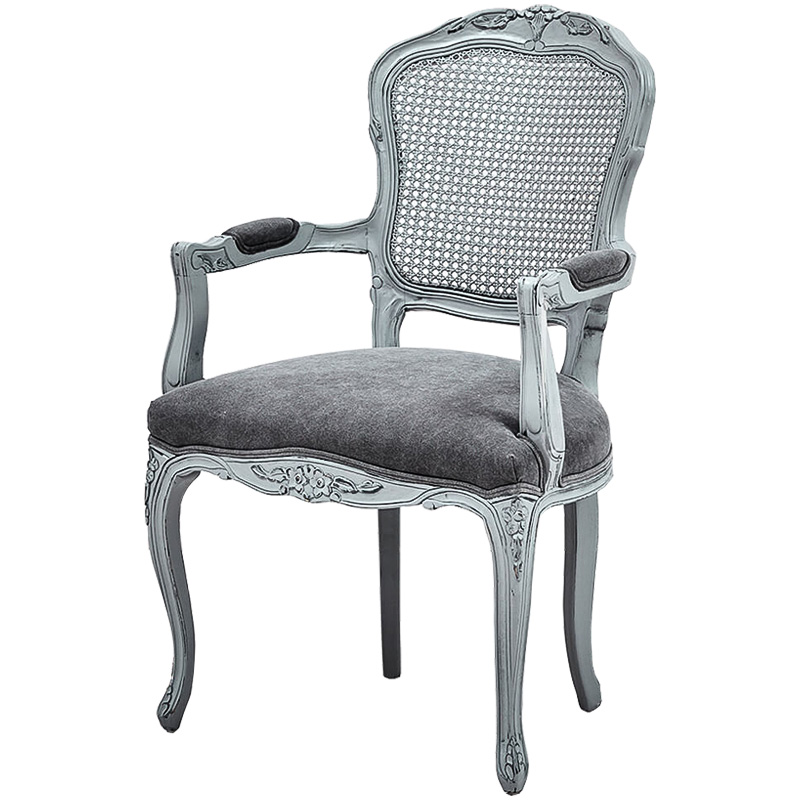 Стул с подлокотниками Maria Antoinette Stool II Серый Светло-серый Стул с подлокотниками Maria Antoinette Stool II Серый Светло-серый в Волгограде | Loft Concept