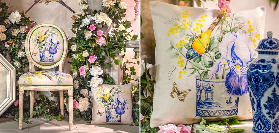 Декоративная подушка Blue Iris Pillow Декоративная подушка Blue Iris Pillow - Loft-Concept в Волгограде
