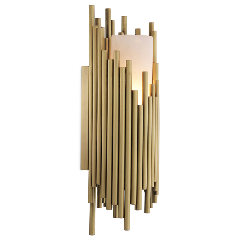 Бра Eichholtz Wall Lamp Bartoli Латунь Античная полированная Белый Бра Eichholtz Wall Lamp Bartoli Латунь Античная полированная Белый в Волгограде | Loft Concept