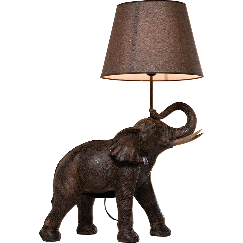 Настольная лампа Elephant Holding Lampshade Коричневый Настольная лампа Elephant Holding Lampshade Коричневый в Волгограде | Loft Concept