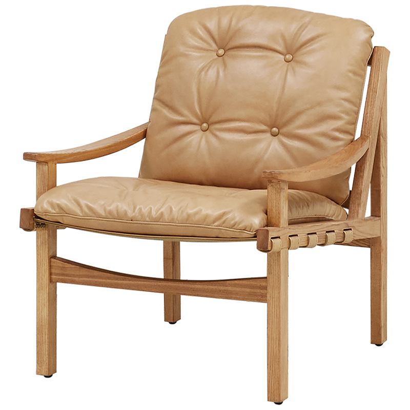 Кресло Bonfils Beige Armchair Бежевый Древесина Латунь Кресло Bonfils Beige Armchair Бежевый Древесина Латунь в Волгограде | Loft Concept