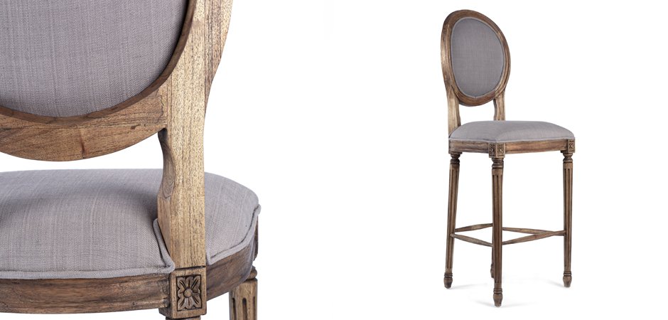 Барный стул REGENCY MEDALLION BARSTOOL Taupe Linen Барный стул REGENCY MEDALLION BARSTOOL Taupe Linen - Loft-Concept в Волгограде
