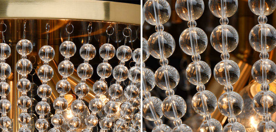 Потолочный светильник Virginia Clear Beads ceiling Gold L Потолочный светильник Virginia Clear Beads ceiling Gold L - Loft-Concept в Волгограде