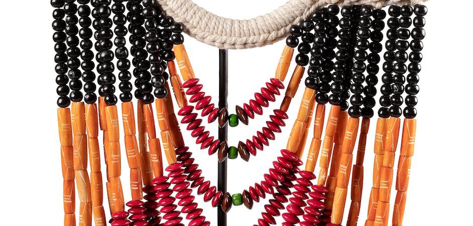 Африканское Ожерелье на подставке NECKLACE BLACK ORANGE RED ON STAND Африканское Ожерелье на подставке NECKLACE BLACK ORANGE RED ON STAND - Loft-Concept в Волгограде