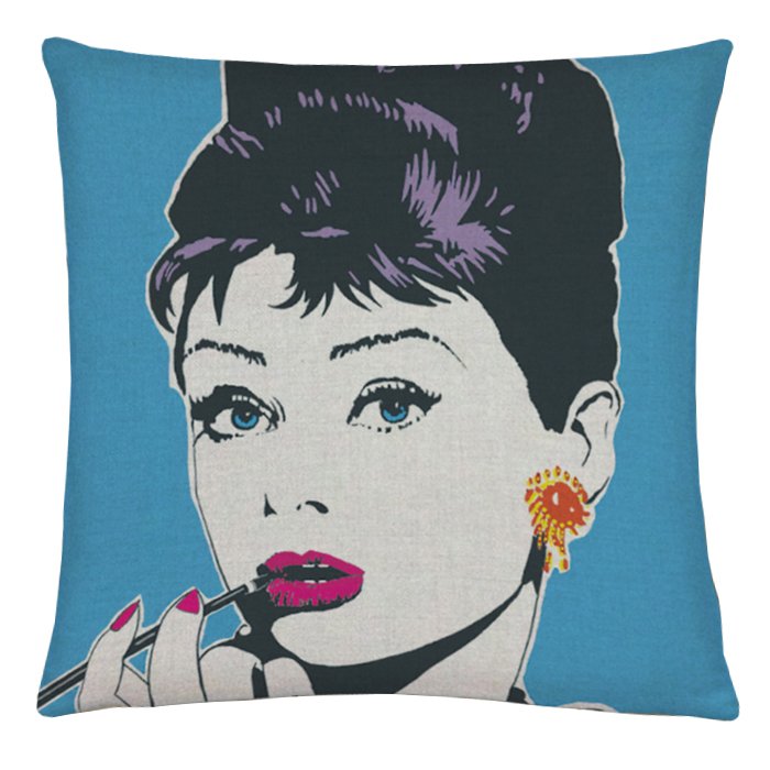 Декоративная подушка Audrey Hepburn #3 Синий Декоративная подушка Audrey Hepburn #3 Синий в Волгограде | Loft Concept