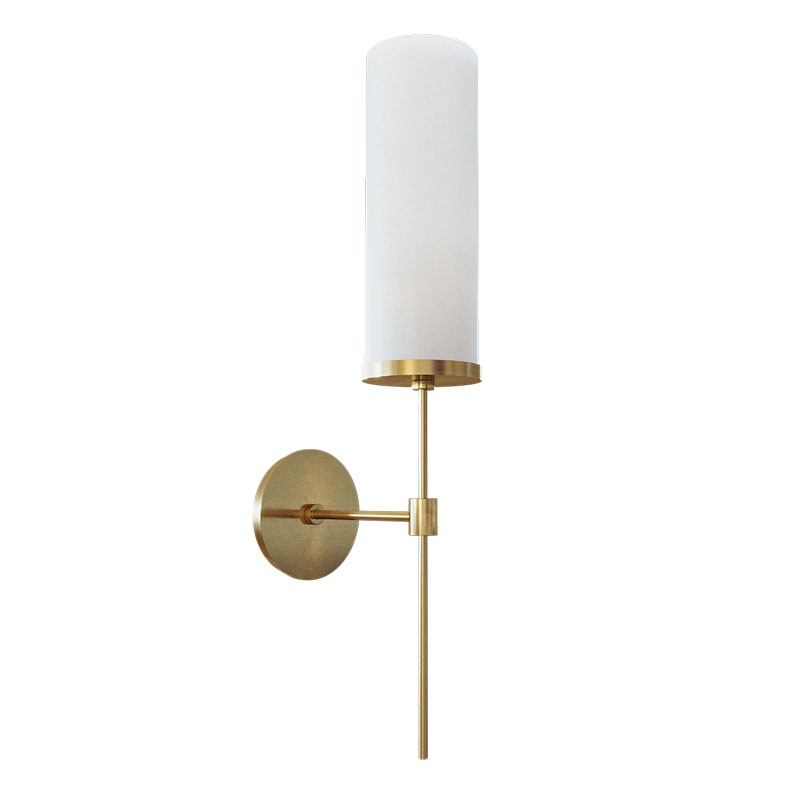 Бра Дизайнерское Elongated Candle Holder Стеклянный Плафон Латунь Белый Бра Дизайнерское Elongated Candle Holder Стеклянный Плафон Латунь Белый в Волгограде | Loft Concept
