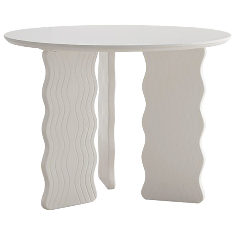 Круглый обеденный стол Lam Curved Dining Table Молочный Круглый обеденный стол Lam Curved Dining Table Молочный в Волгограде | Loft Concept