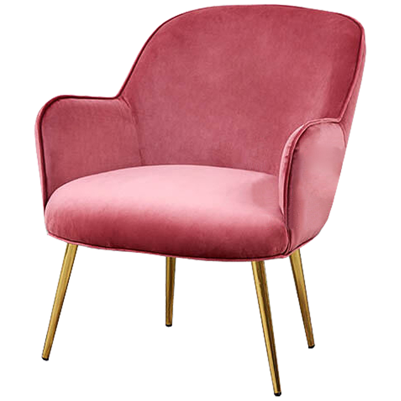 Кресло Waldeck Chair Pink Розовый (Rose) Глянцевое золото в Волгограде | Loft Concept 