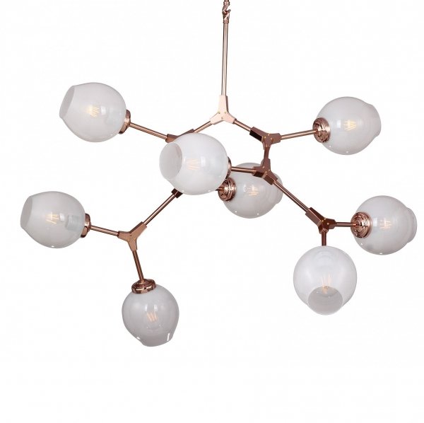 Люстра Branching Bubble Chandelier 8 Milk Молочный Медь Люстра Branching Bubble Chandelier 8 Milk Молочный Медь в Волгограде | Loft Concept