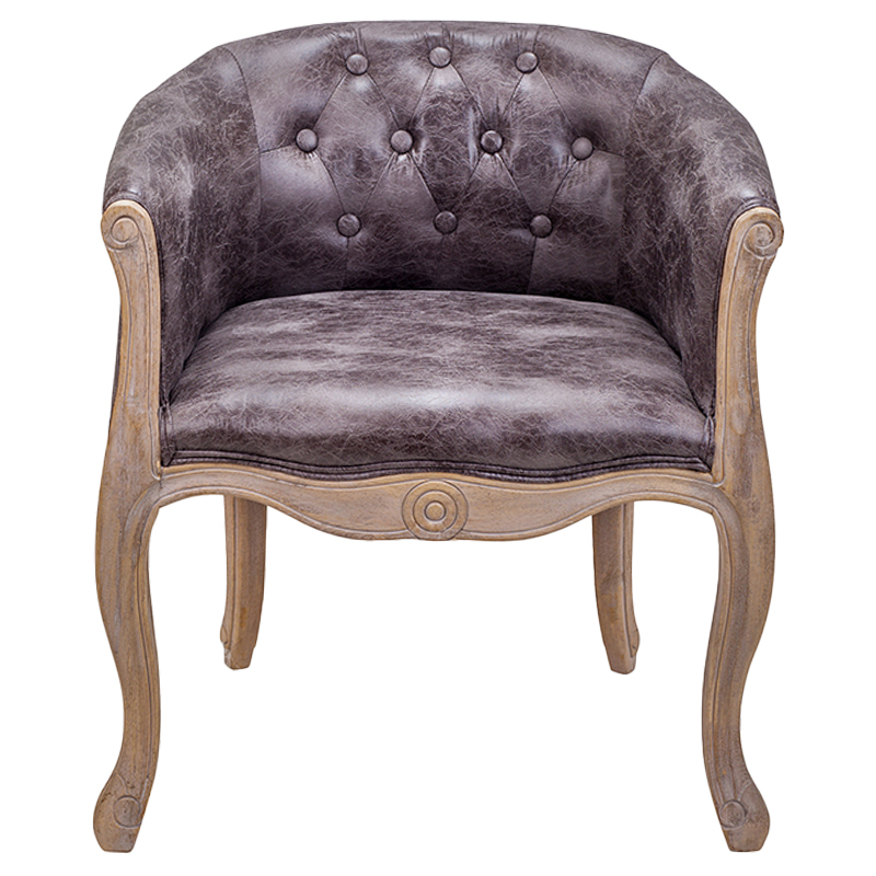 Кресло низкое в стиле прованс Louis French Armchair brown Коричневый Кресло низкое в стиле прованс Louis French Armchair brown Коричневый в Волгограде | Loft Concept