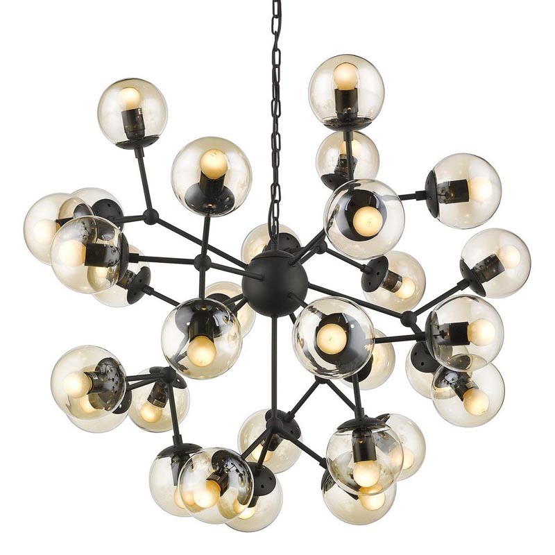 Люстра Modo Chandelier black Черный Янтарный Люстра Modo Chandelier black Черный Янтарный в Волгограде | Loft Concept