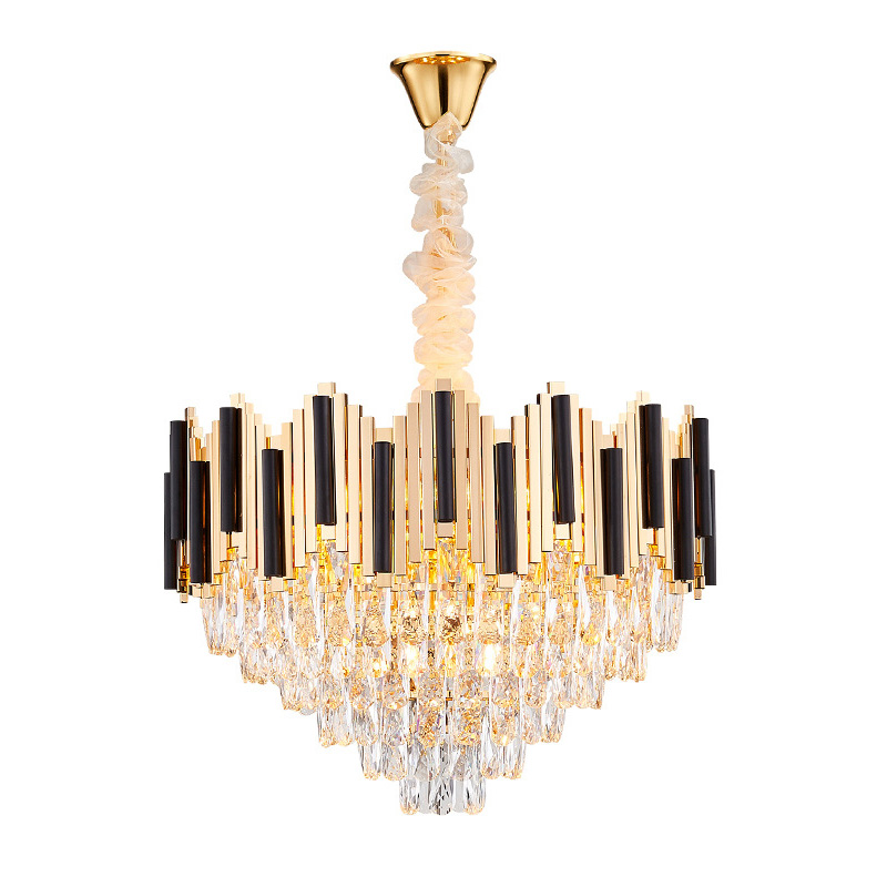Люстра Хрустальная Lanse Crystal Chandelier Золотой Черный Прозрачное Стекло Люстра Хрустальная Lanse Crystal Chandelier Золотой Черный Прозрачное Стекло в Волгограде | Loft Concept
