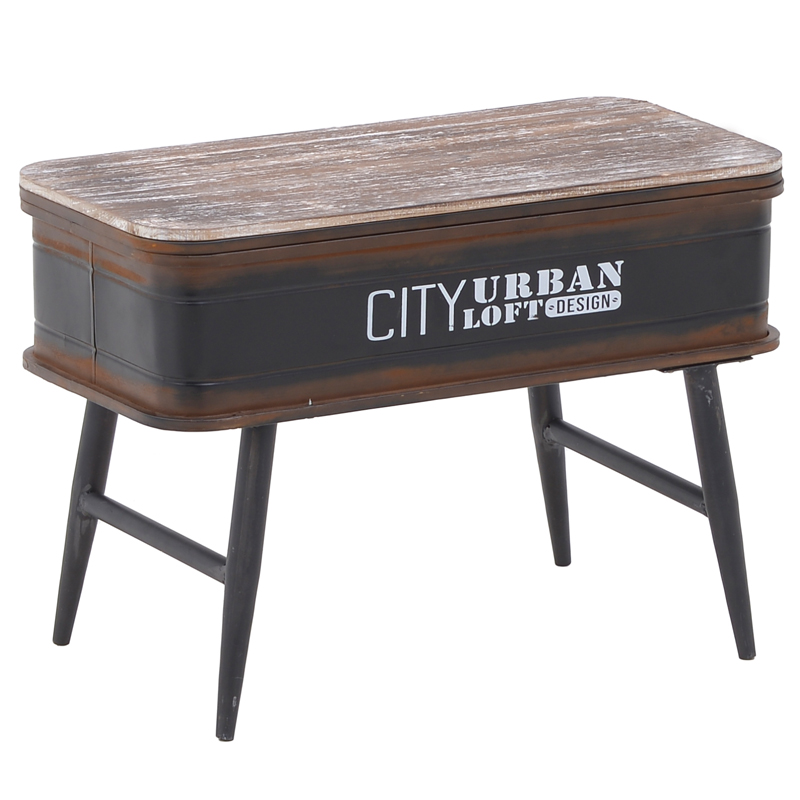 Приставной стол City Urban Loft Design Table black Коричневый винтаж Винтажный черный Приставной стол City Urban Loft Design Table black Коричневый винтаж Винтажный черный в Волгограде | Loft Concept
