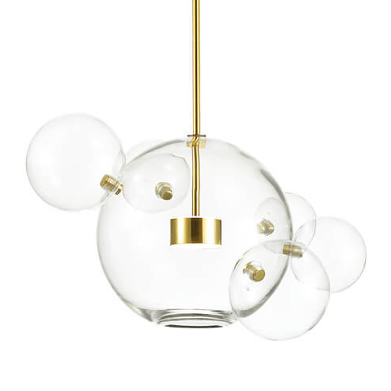Подвесной светильник Transparent Bubble Pendant Gold 5 Глянцевое золото Прозрачный Подвесной светильник Transparent Bubble Pendant Gold 5 Глянцевое золото Прозрачный в Волгограде | Loft Concept
