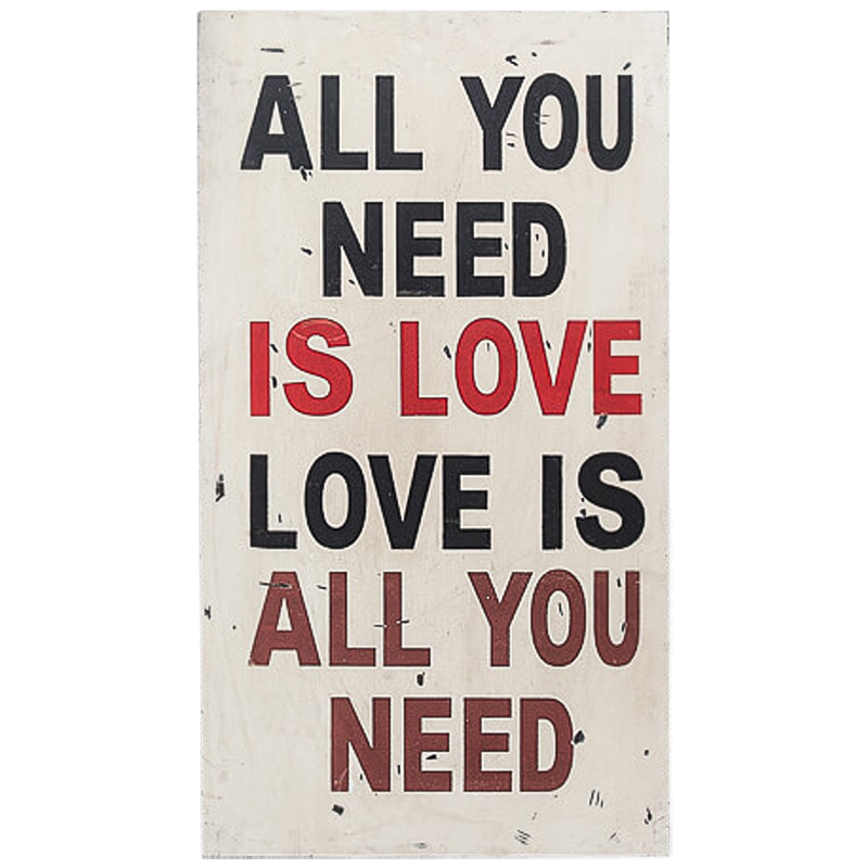 Постер All you need is love Черно-белый Красный в Волгограде | Loft Concept 