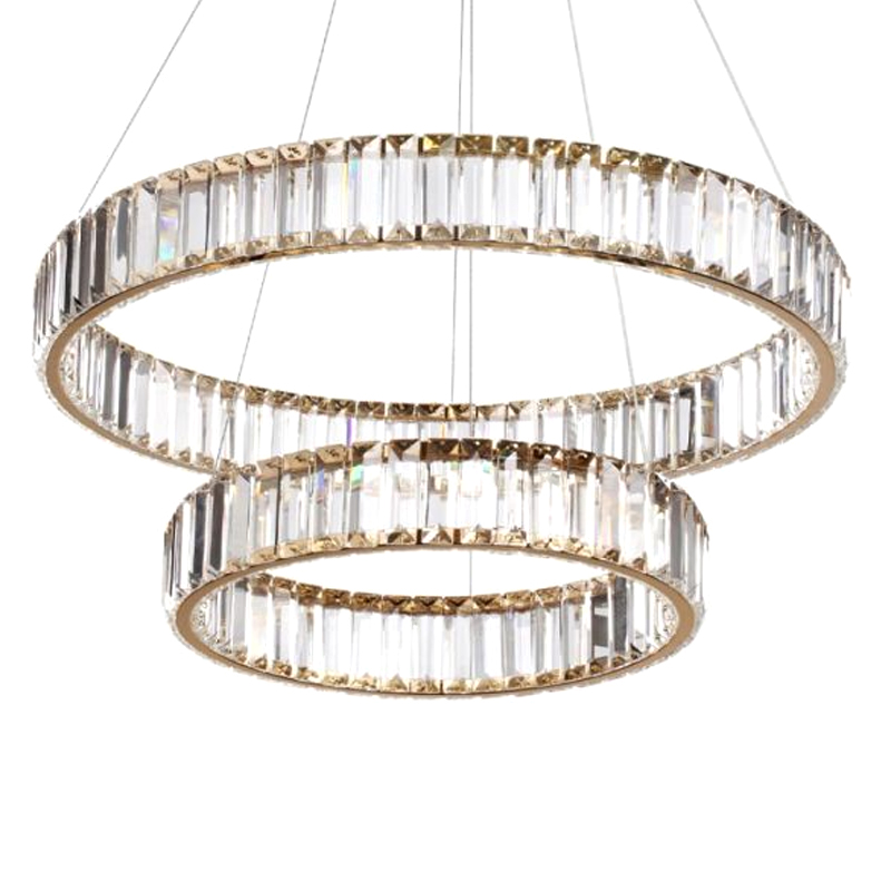 Люстра Хрустальная Ring Horizontal 2 кольца Золотой Прозрачный Люстра Хрустальная Ring Horizontal 2 кольца Золотой Прозрачный в Волгограде | Loft Concept