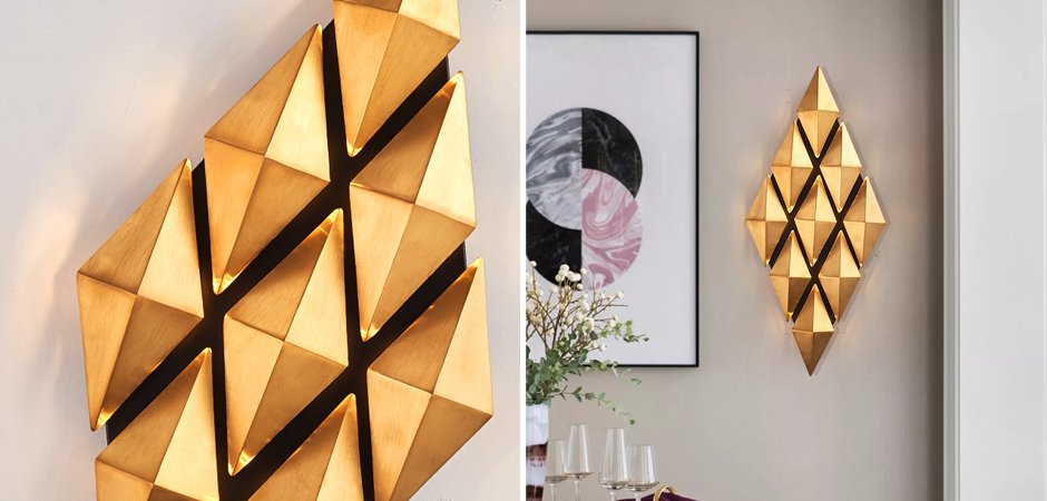 Бра Honeycomb Gold lozenges Wall Lamp Бра Honeycomb Gold lozenges Wall Lamp - Loft-Concept в Волгограде