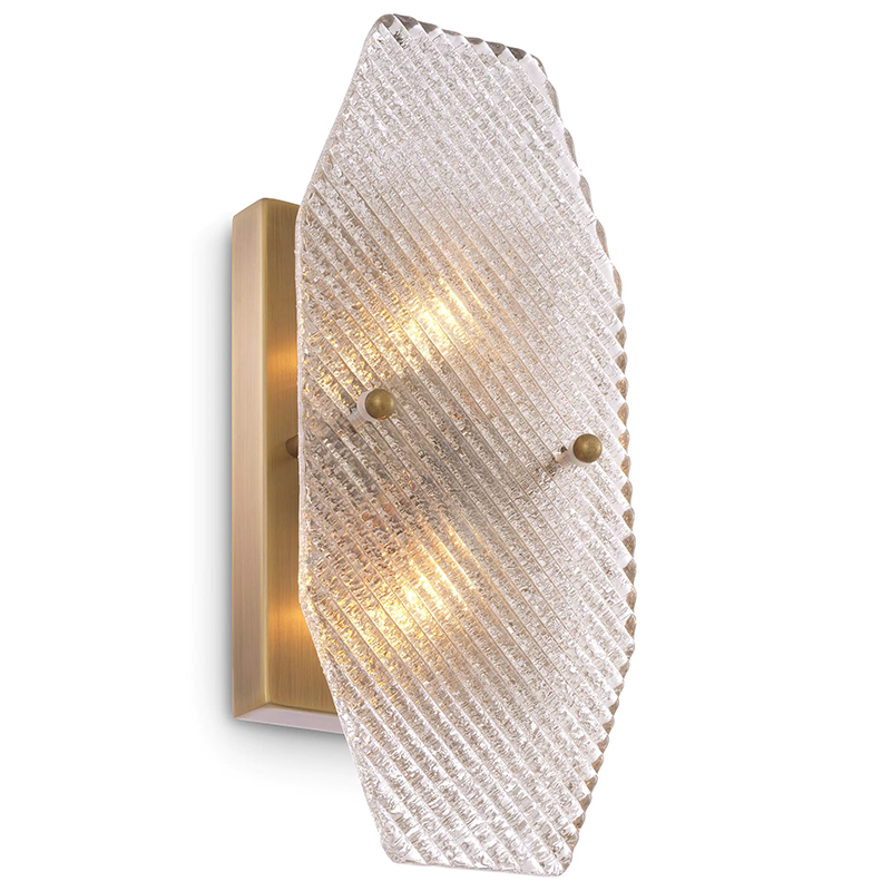 Бра Eichholtz Wall Lamp Fernando Латунь Прозрачное Стекло Бра Eichholtz Wall Lamp Fernando Латунь Прозрачное Стекло в Волгограде | Loft Concept
