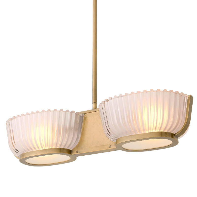 Люстра Eichholtz Chandelier Artos Double Латунь Белое матовое стекло Люстра Eichholtz Chandelier Artos Double Латунь Белое матовое стекло в Волгограде | Loft Concept