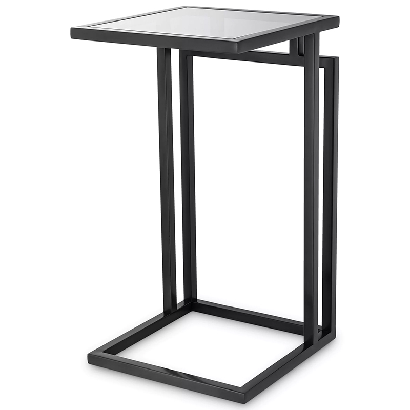 Приставной стол Eichholtz Side Table Marcus Black Черный Стекло Смок Приставной стол Eichholtz Side Table Marcus Black Черный Стекло Смок в Волгограде | Loft Concept