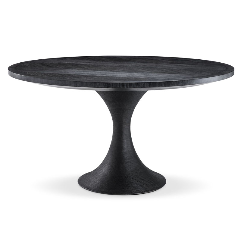 Обеденный стол Eichholtz DINING TABLE MELCHIOR ROUND black Черный Обеденный стол Eichholtz DINING TABLE MELCHIOR ROUND black Черный в Волгограде | Loft Concept