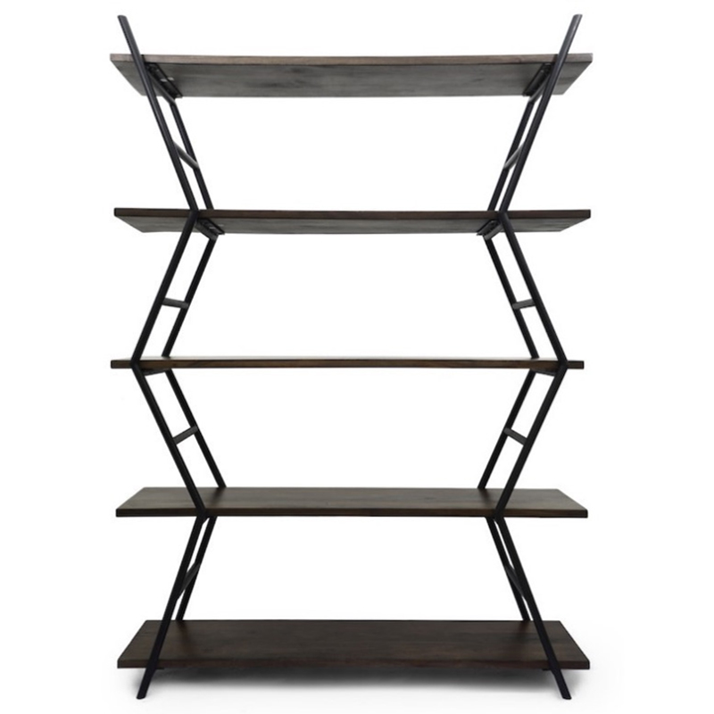 Стеллаж Industrial Zigzag Dark Wood Коричневый Черный Стеллаж Industrial Zigzag Dark Wood Коричневый Черный в Волгограде | Loft Concept