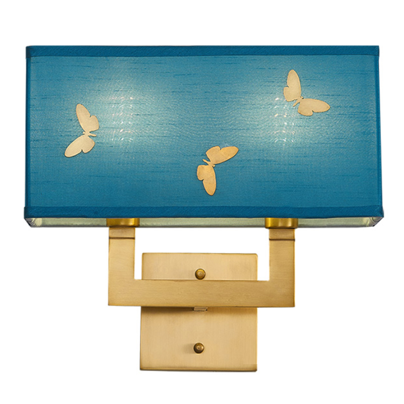 Бра с бабочками Butterflies Blue Background Wall Lamp 2 Латунь Бирюзовый Бра с бабочками Butterflies Blue Background Wall Lamp 2 Латунь Бирюзовый в Волгограде | Loft Concept