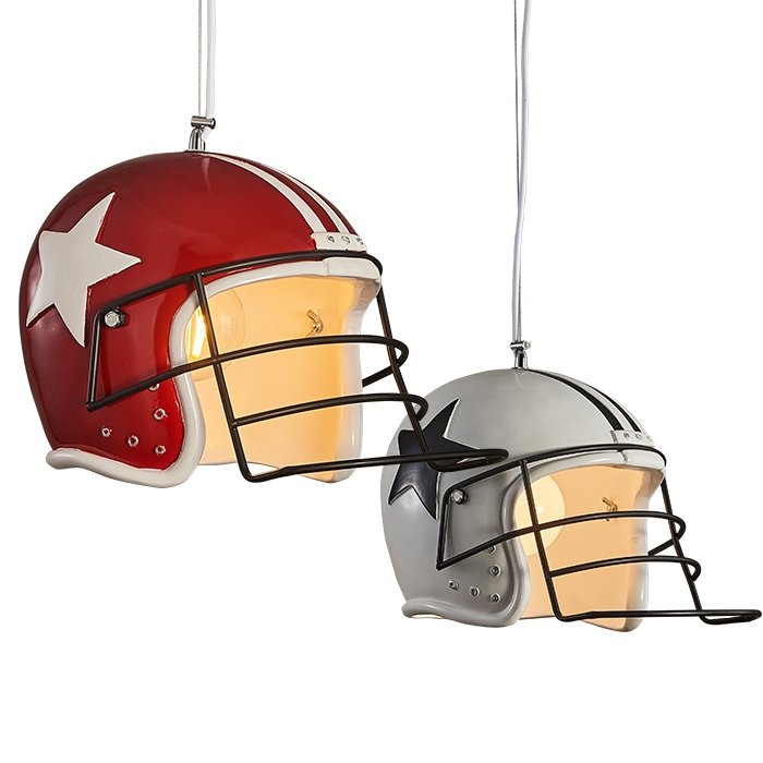 Подвесной светильник Sport Helmet Pendant Белый Красный в Волгограде | Loft Concept 