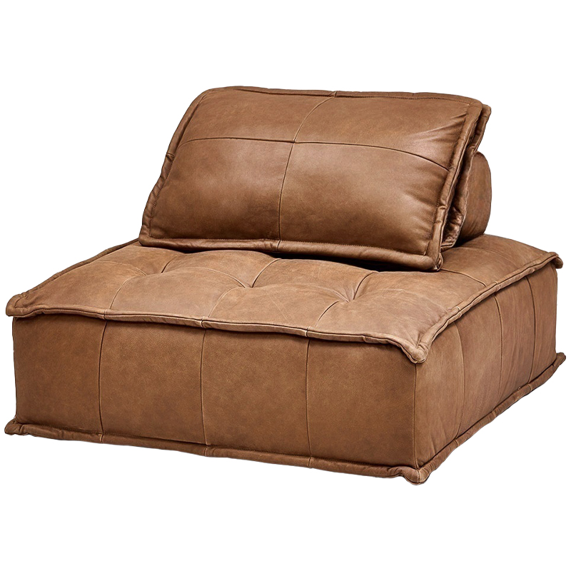 Модульное коричневое кожаное кресло Caron Leather Armchair Коричневый Модульное коричневое кожаное кресло Caron Leather Armchair Коричневый в Волгограде | Loft Concept