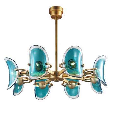 Люстра Lily Turquoise Glass circle Глянцевое золото Бирюзовый Люстра Lily Turquoise Glass circle Глянцевое золото Бирюзовый в Волгограде | Loft Concept