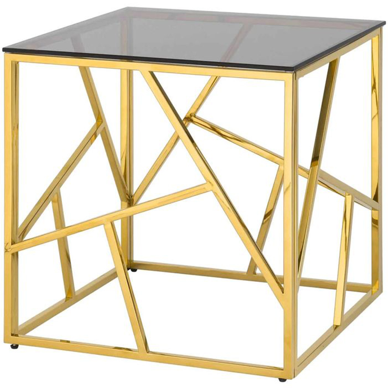 Стол приставной Geometry Serene Phoenix Gold Золотой Стекло Смок Стол приставной Geometry Serene Phoenix Gold Золотой Стекло Смок в Волгограде | Loft Concept