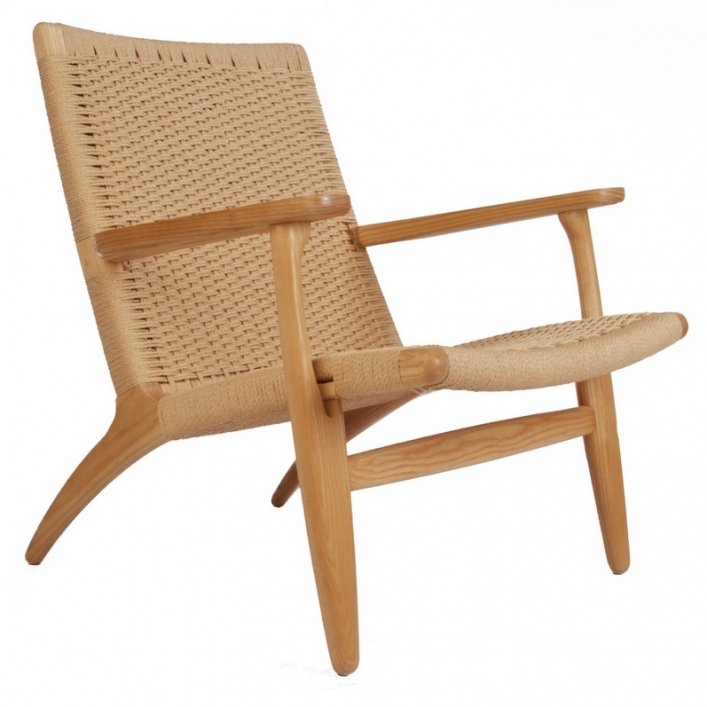 Кресло Hans Wegner CH25 Черный Бежевый Кресло Hans Wegner CH25 Черный Бежевый в Волгограде | Loft Concept