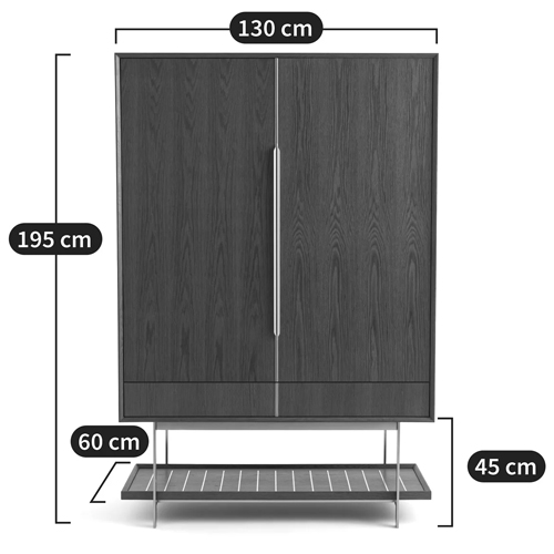 Платяной шкаф из серого дуба Sawada Gray Oak Wardrobe в Волгограде