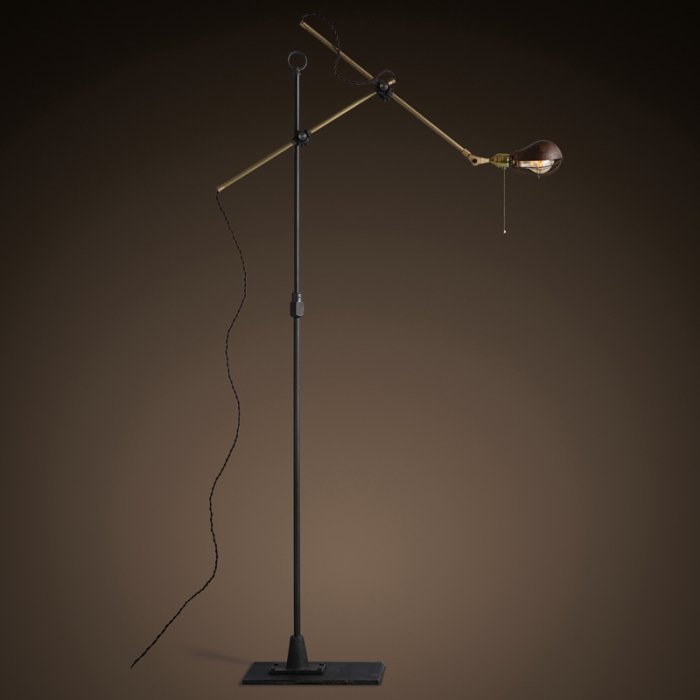 Напольный светильник Steampunk Extension Pole Floor 2 Латунь Черный Напольный светильник Steampunk Extension Pole Floor 2 Латунь Черный в Волгограде | Loft Concept